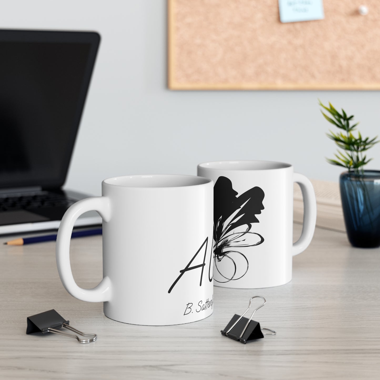 Ala Elegant Butterfly Coffee Mug - Personalized 11oz Mug for Nature Lovers