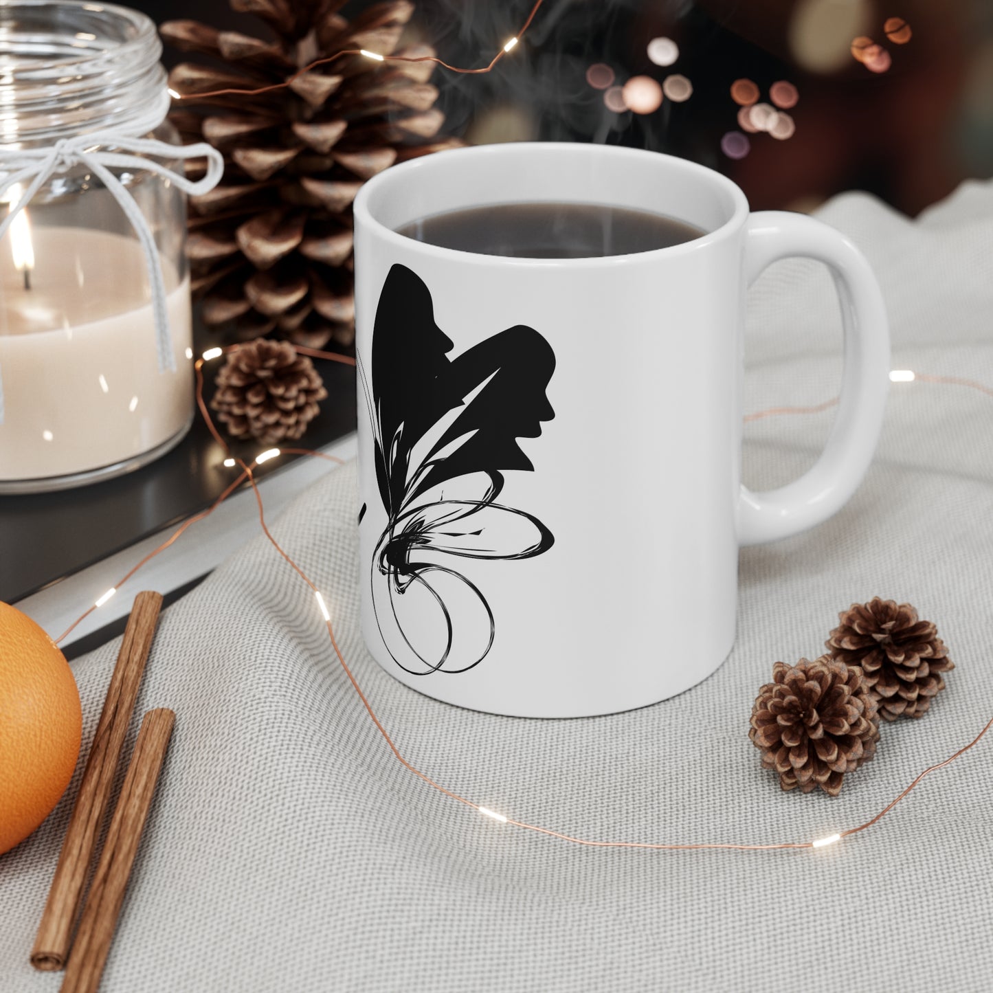 Ala Elegant Butterfly Coffee Mug - Personalized 11oz Mug for Nature Lovers